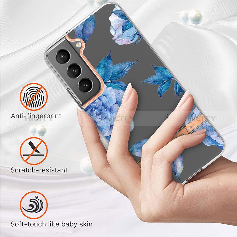 Samsung Galaxy S24 5G用シリコンケース ソフトタッチラバー 花 カバー サムスン 