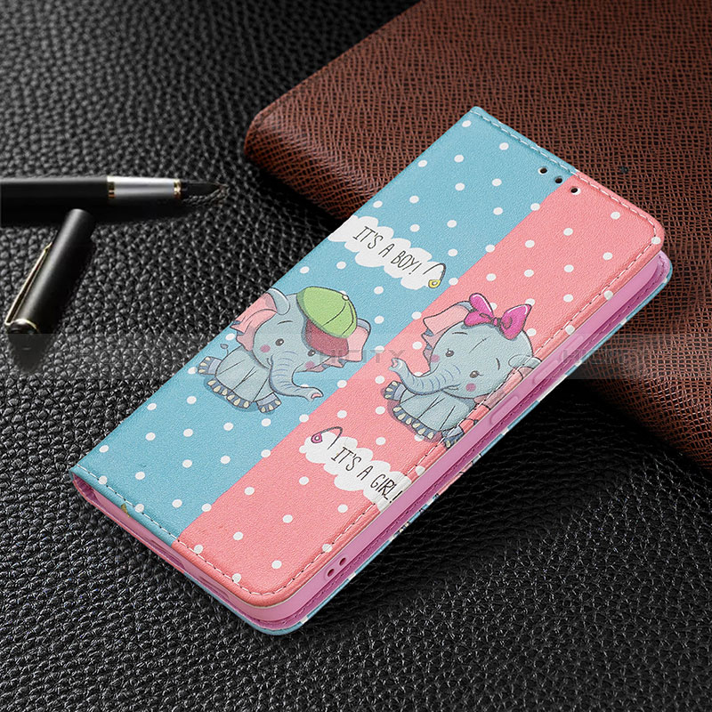 Samsung Galaxy S24 Plus 5G用手帳型 レザーケース スタンド パターン カバー B03F サムスン ピンク