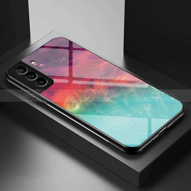 Samsung Galaxy S24 Plus 5G用ハイブリットバンパーケース プラスチック 星空 鏡面 カバー S01 サムスン レッド