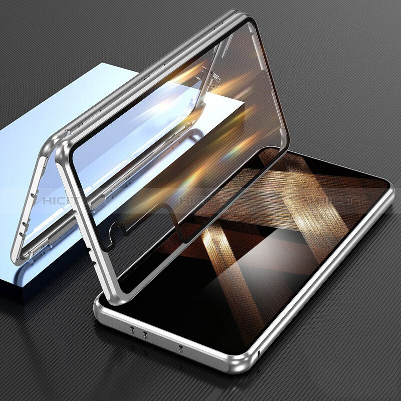 Samsung Galaxy S24 Plus 5G用ケース 高級感 手触り良い アルミメタル 製の金属製 360度 フルカバーバンパー 鏡面 カバー M01 サムスン 