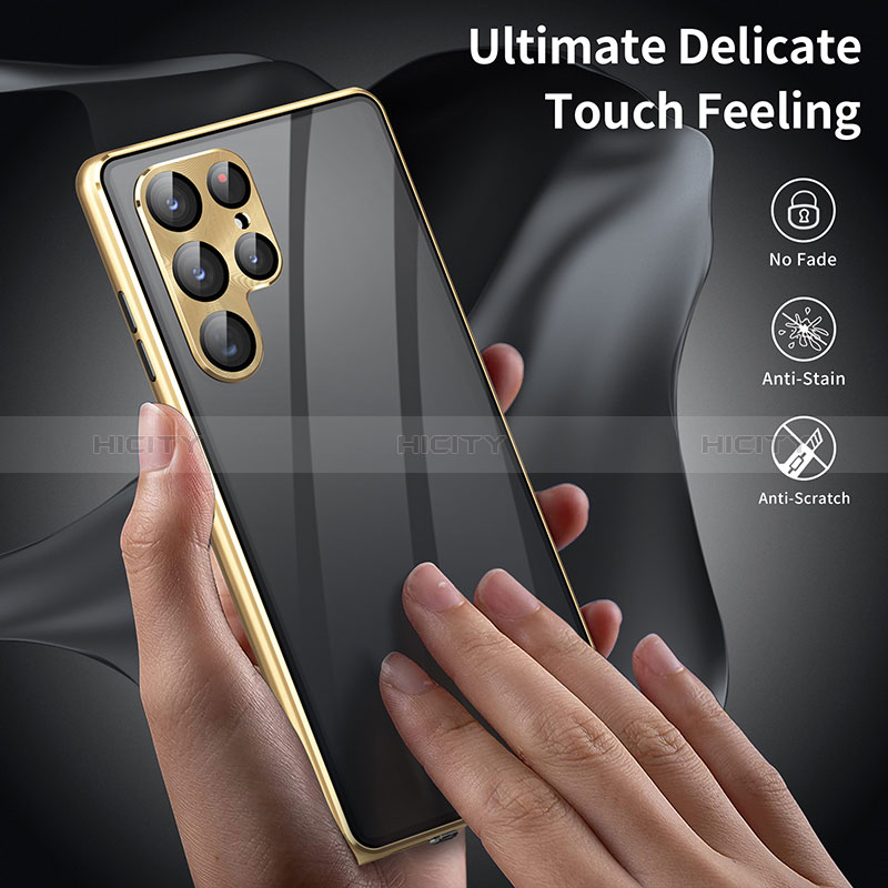Samsung Galaxy S24 Plus 5G用ケース 高級感 手触り良い アルミメタル 製の金属製 360度 フルカバーバンパー 鏡面 カバー LK2 サムスン 