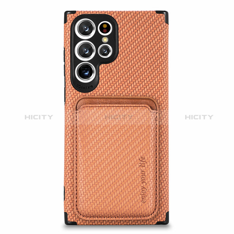 Samsung Galaxy S24 Ultra 5G用極薄ソフトケース シリコンケース 耐衝撃 全面保護 マグネット式 バンパー S05D サムスン オレンジ