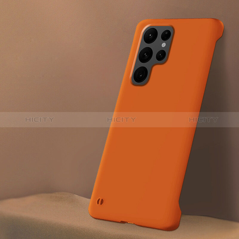 Samsung Galaxy S24 Ultra 5G用ハードケース プラスチック 質感もマット カバー M01 サムスン オレンジ