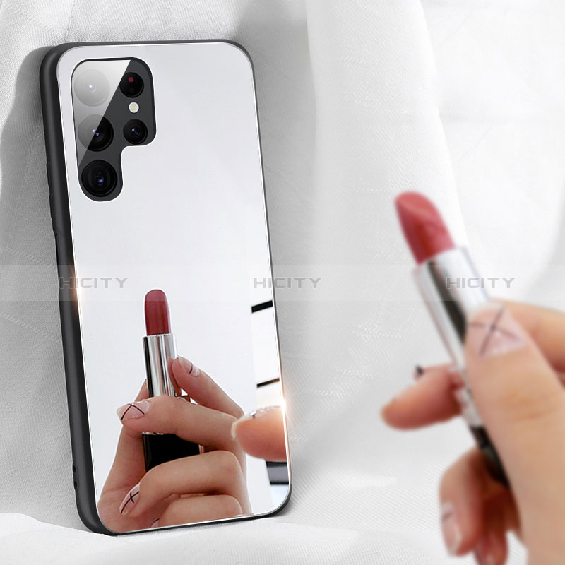 Samsung Galaxy S24 Ultra 5G用ハイブリットバンパーケース プラスチック 鏡面 カバー M01 サムスン 