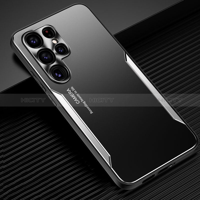 Samsung Galaxy S24 Ultra 5G用ケース 高級感 手触り良い アルミメタル 製の金属製 兼シリコン カバー M03 サムスン 