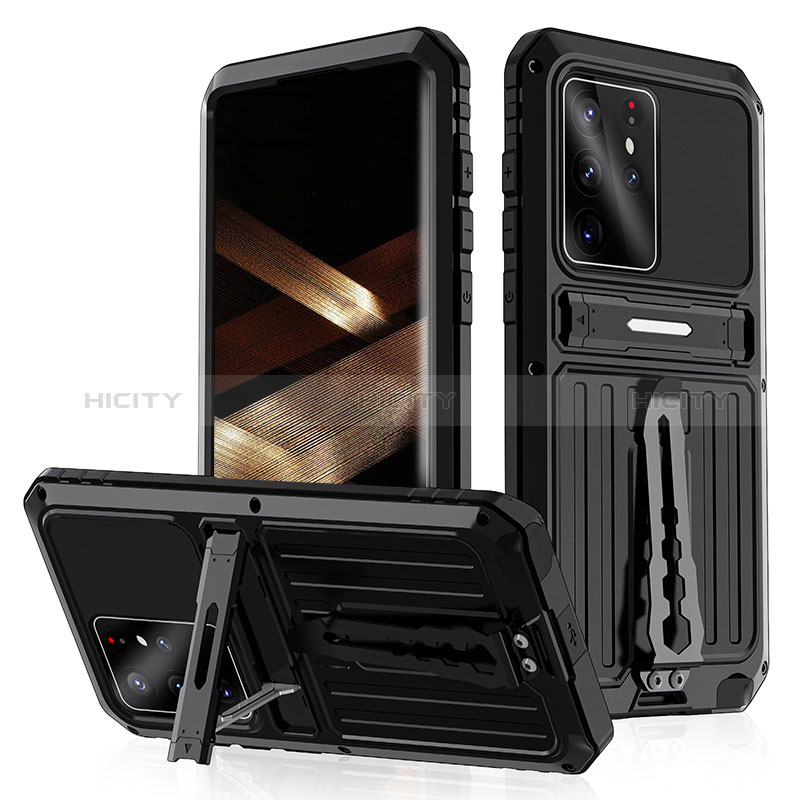 Samsung Galaxy S24 Ultra 5G用ハイブリットバンパーケース スタンド プラスチック 兼シリコーン カバー サムスン 