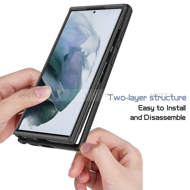 Samsung Galaxy S24 Ultra 5G用360度 フルカバー ハイブリットバンパーケース クリア透明 プラスチック カバー ZJ1 サムスン 