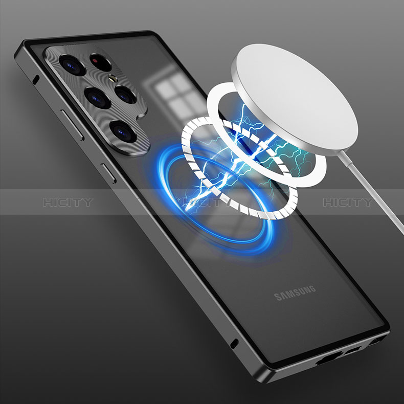 Samsung Galaxy S24 Ultra 5G用ケース 高級感 手触り良い アルミメタル 製の金属製 360度 フルカバーバンパー 鏡面 カバー Mag-Safe 磁気 Magnetic サムスン 
