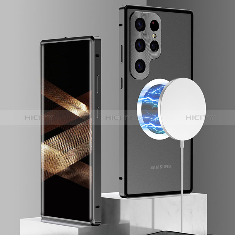 Samsung Galaxy S24 Ultra 5G用ケース 高級感 手触り良い アルミメタル 製の金属製 360度 フルカバーバンパー 鏡面 カバー Mag-Safe 磁気 Magnetic サムスン 