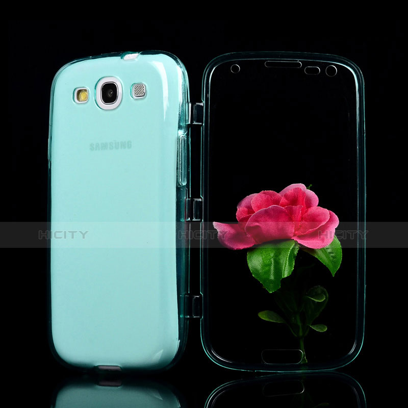 Samsung Galaxy S3 4G i9305用ソフトケース フルカバー クリア透明 サムスン ブルー