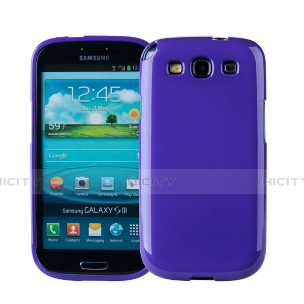 Samsung Galaxy S3 i9300用シリコンケース ソフトタッチラバー サムスン パープル