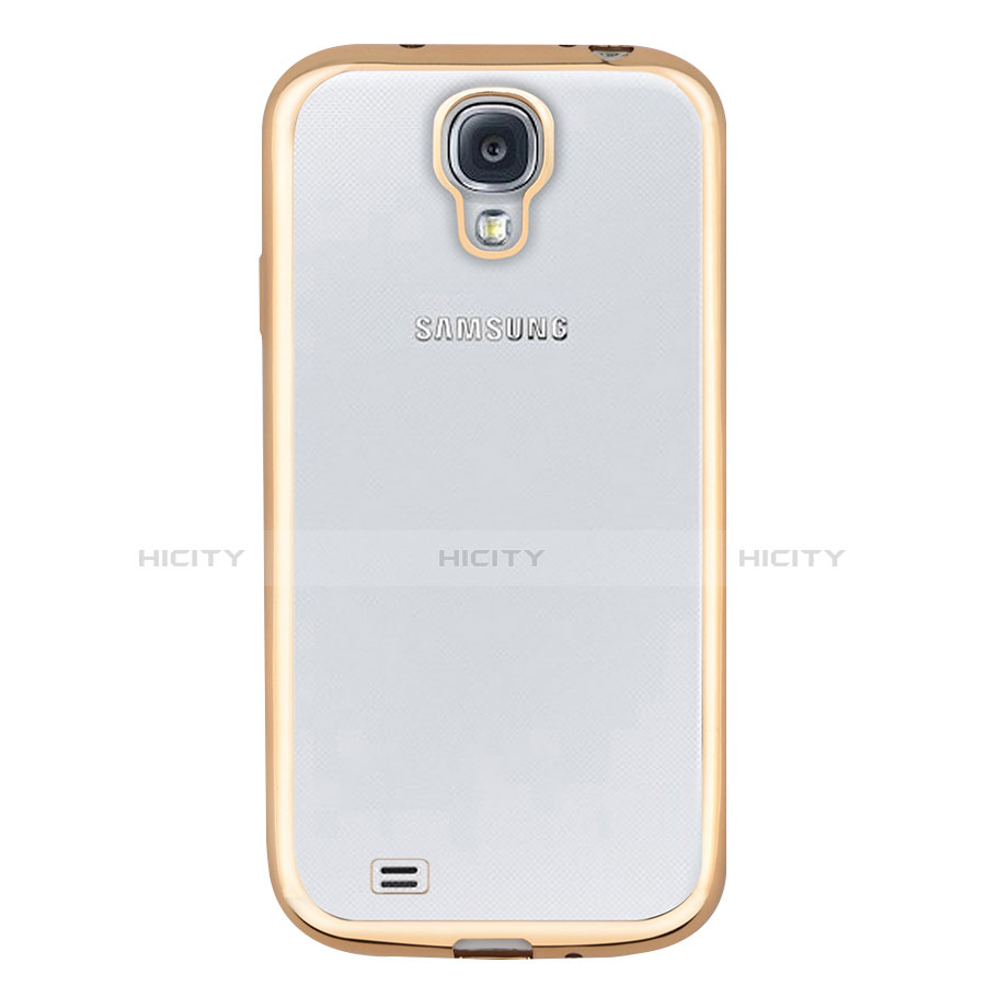 Samsung Galaxy S4 i9500 i9505用極薄ソフトケース シリコンケース 耐衝撃 全面保護 クリア透明 T02 サムスン ゴールド