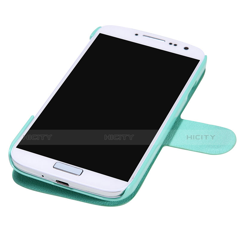 Samsung Galaxy S4 i9500 i9505用手帳型 レザーケース スタンド サムスン グリーン