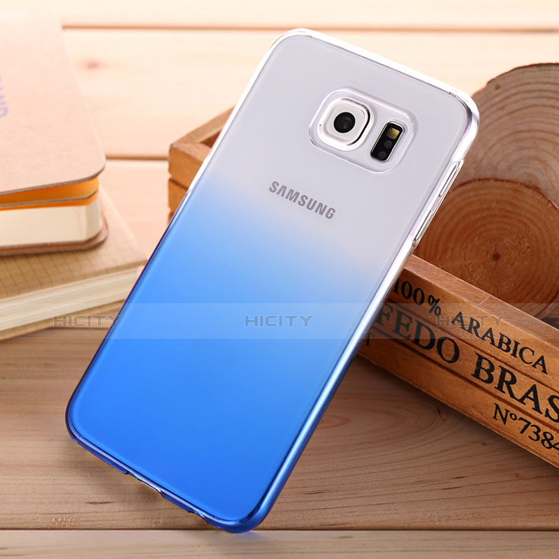 Samsung Galaxy S6 Duos SM-G920F G9200用ハードケース グラデーション 勾配色 クリア透明 サムスン ネイビー