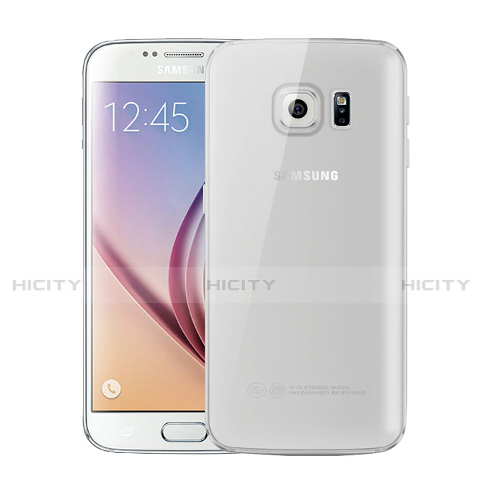 Samsung Galaxy S6 Duos SM-G920F G9200用極薄ソフトケース シリコンケース 耐衝撃 全面保護 クリア透明 H01 サムスン グレー