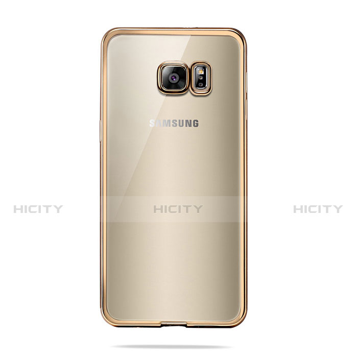 Samsung Galaxy S6 Duos SM-G920F G9200用極薄ソフトケース シリコンケース 耐衝撃 全面保護 クリア透明 T04 サムスン ゴールド