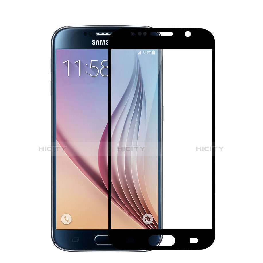Samsung Galaxy S6 Duos SM-G920F G9200用強化ガラス フル液晶保護フィルム サムスン ブラック