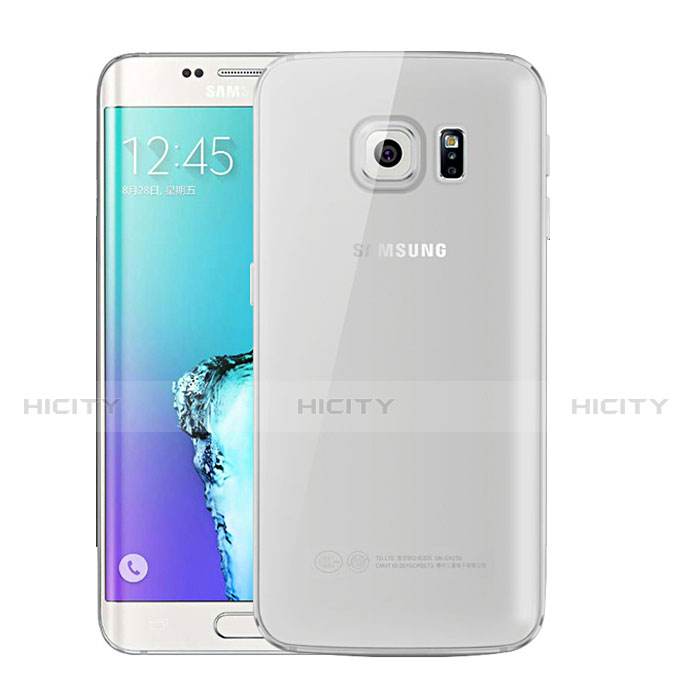 Samsung Galaxy S6 Edge+ Plus SM-G928F用極薄ソフトケース シリコンケース 耐衝撃 全面保護 クリア透明 H01 サムスン グレー