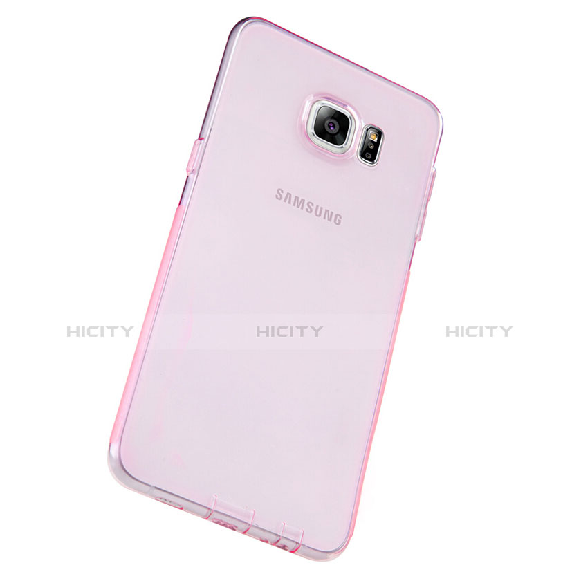 Samsung Galaxy S6 Edge+ Plus SM-G928F用極薄ソフトケース シリコンケース 耐衝撃 全面保護 クリア透明 T04 サムスン ピンク