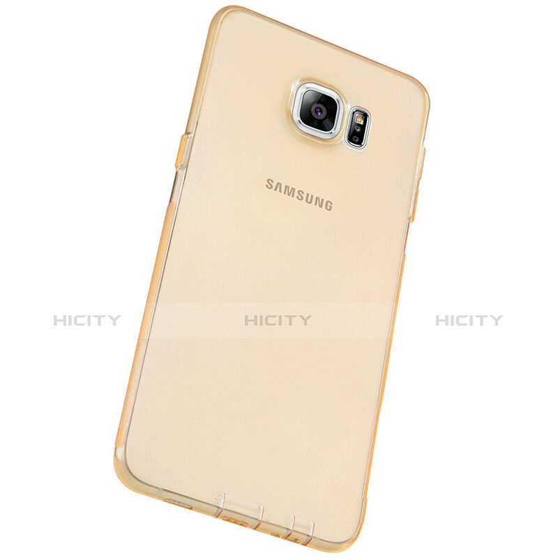 Samsung Galaxy S6 Edge+ Plus SM-G928F用極薄ソフトケース シリコンケース 耐衝撃 全面保護 クリア透明 T04 サムスン ゴールド