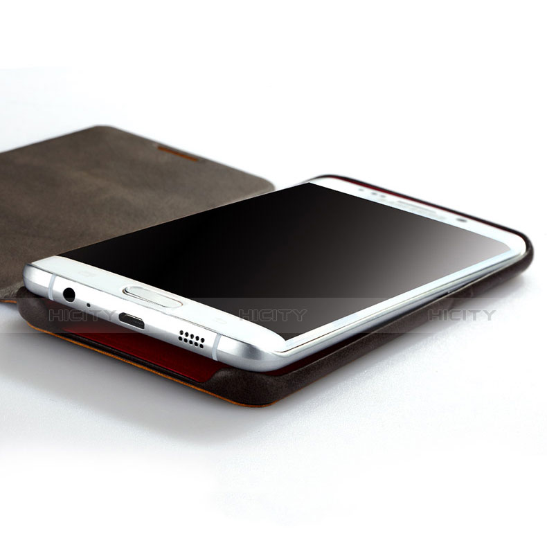 Samsung Galaxy S6 Edge+ Plus SM-G928F用手帳型 レザーケース スタンド サムスン ブラウン