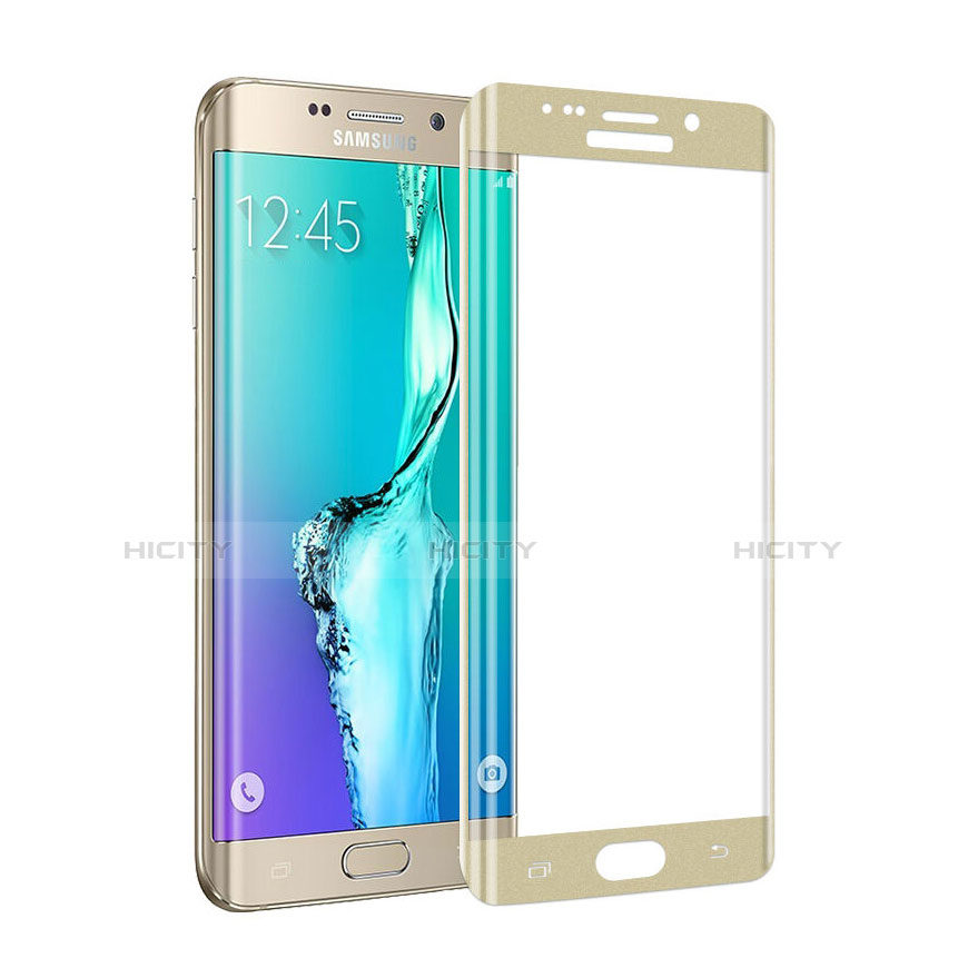 Samsung Galaxy S6 Edge+ Plus SM-G928F用強化ガラス フル液晶保護フィルム サムスン ゴールド