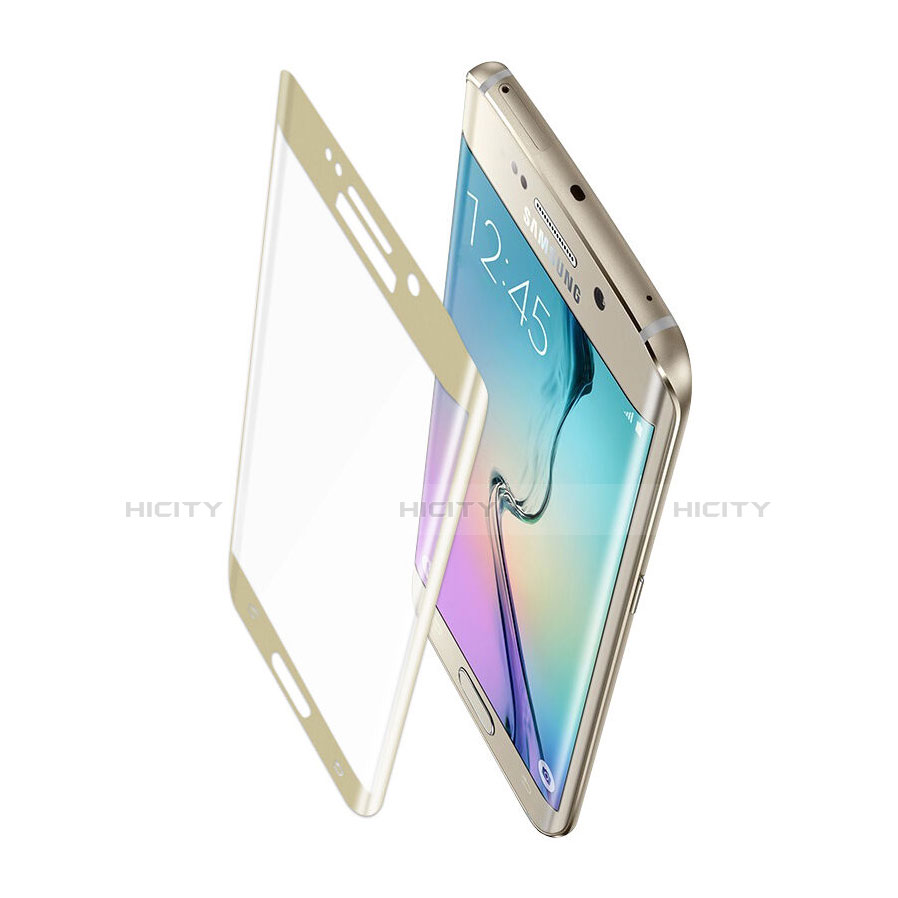 Samsung Galaxy S6 Edge+ Plus SM-G928F用強化ガラス フル液晶保護フィルム サムスン ゴールド