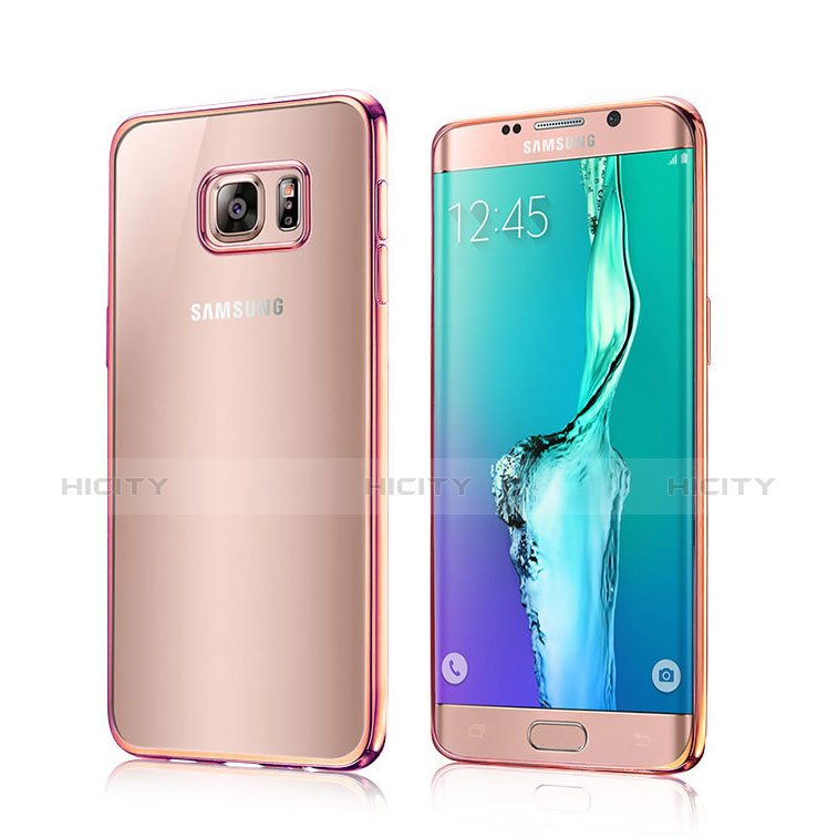 Samsung Galaxy S6 Edge SM-G925用バンパーケース クリア透明 サムスン ローズゴールド