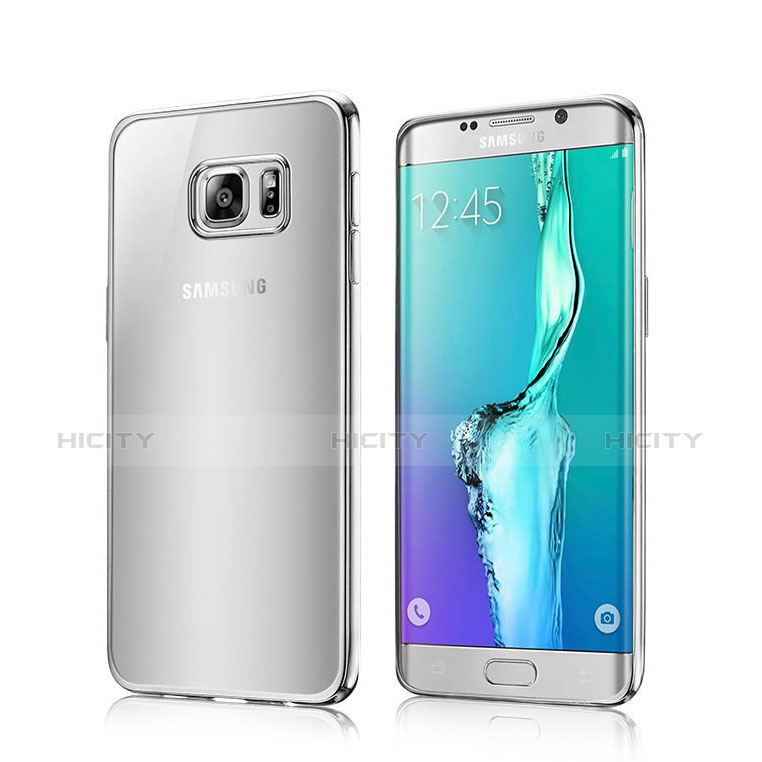 Samsung Galaxy S6 Edge SM-G925用バンパーケース クリア透明 サムスン シルバー