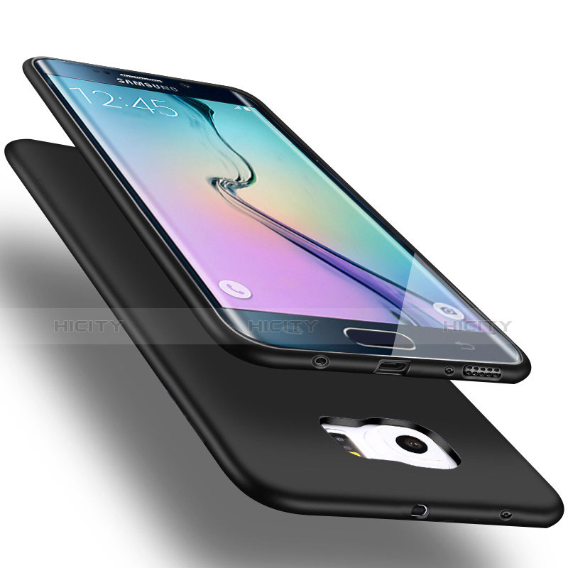 Samsung Galaxy S6 Edge SM-G925用極薄ソフトケース シリコンケース 耐衝撃 全面保護 サムスン ブラック
