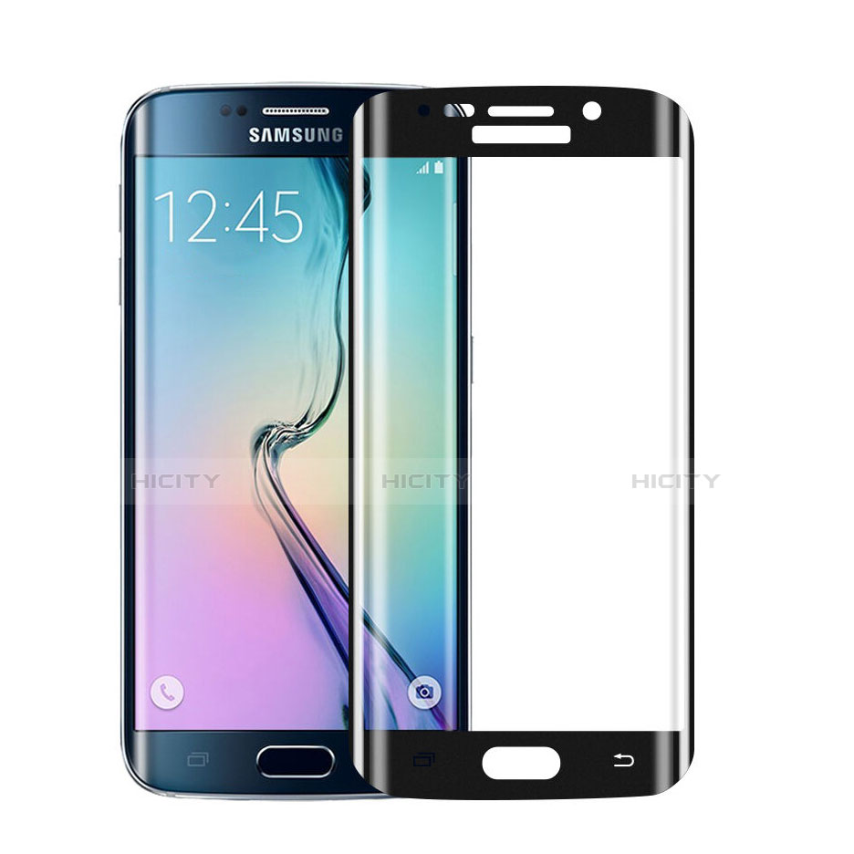 Samsung Galaxy S6 Edge SM-G925用強化ガラス フル液晶保護フィルム サムスン ブラック