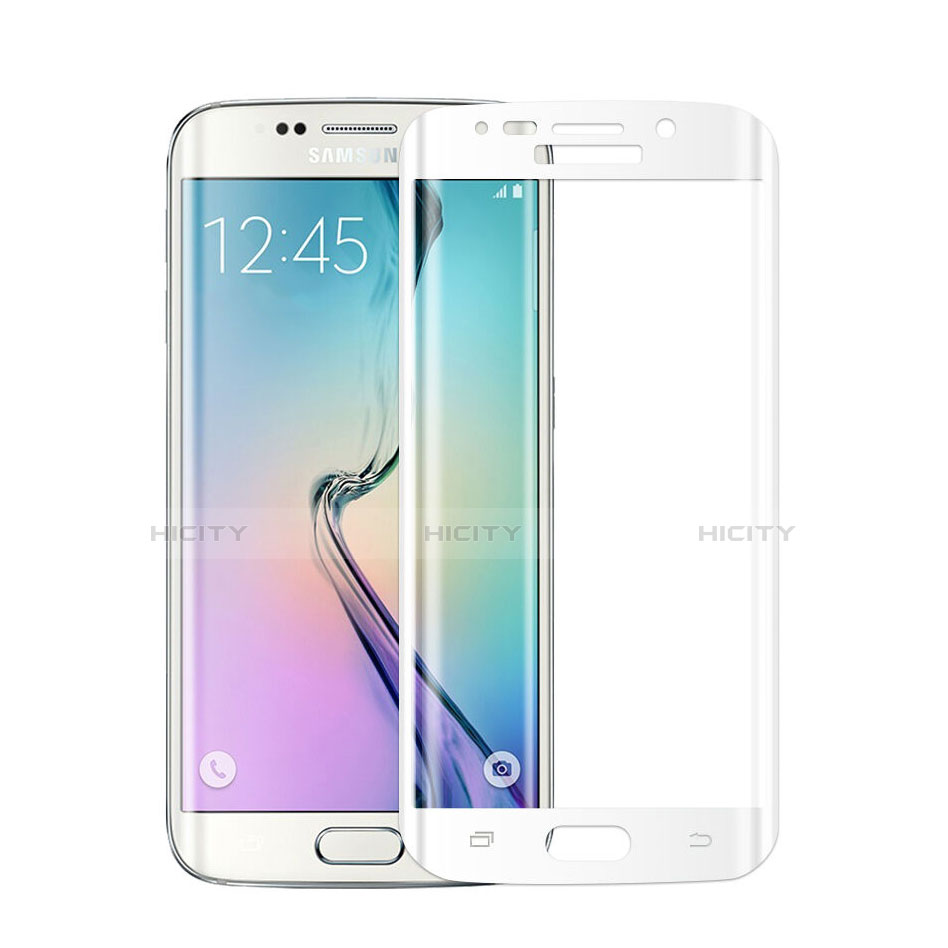 Samsung Galaxy S6 Edge SM-G925用強化ガラス フル液晶保護フィルム サムスン ホワイト