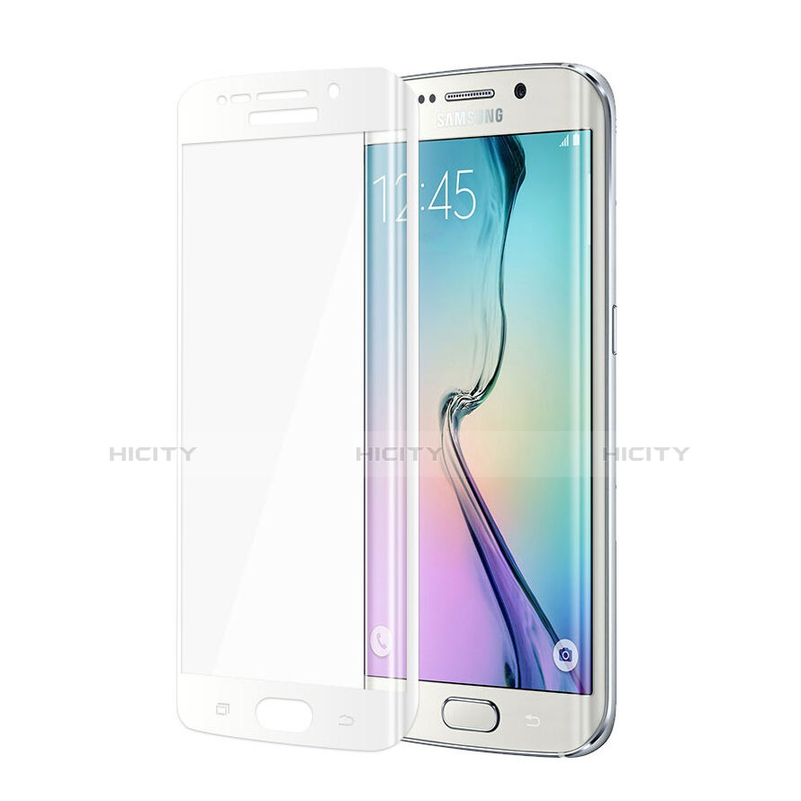 Samsung Galaxy S6 Edge SM-G925用強化ガラス フル液晶保護フィルム サムスン ホワイト