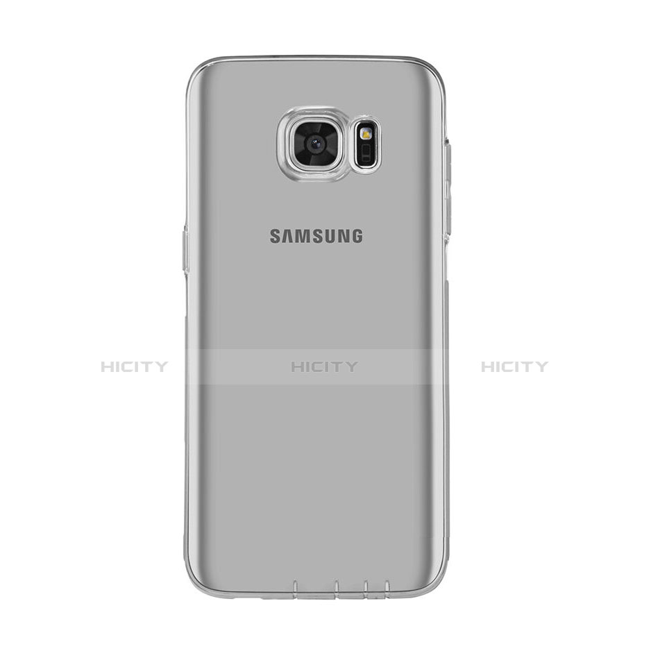 Samsung Galaxy S7 Edge G935F用極薄ソフトケース シリコンケース 耐衝撃 全面保護 クリア透明 サムスン グレー