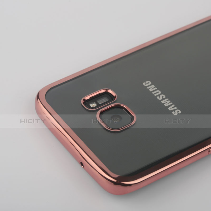 Samsung Galaxy S7 Edge G935F用バンパーケース クリア透明 サムスン ローズゴールド