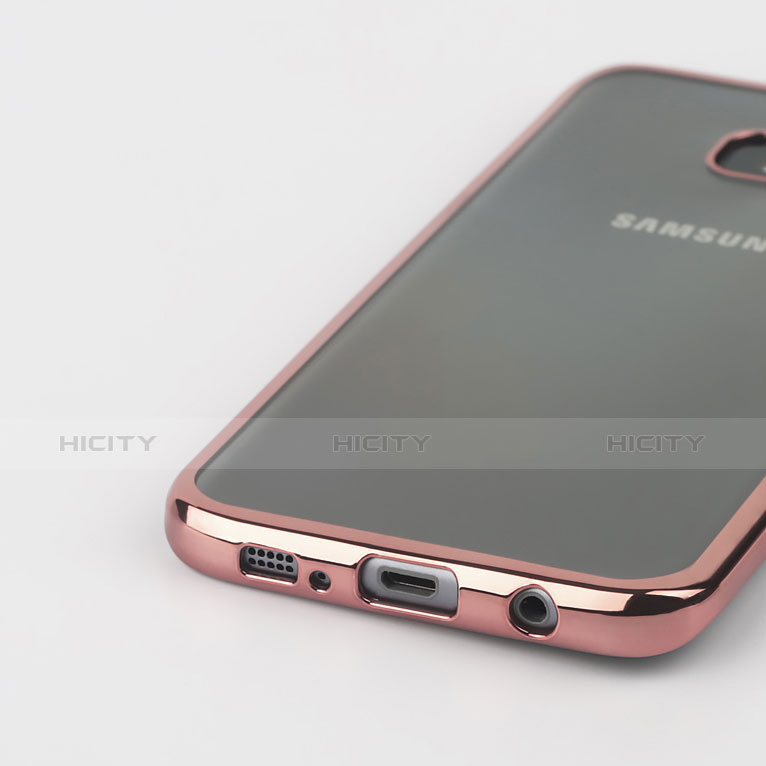 Samsung Galaxy S7 Edge G935F用ハイブリットバンパーケース クリア透明 プラスチック サムスン ローズゴールド