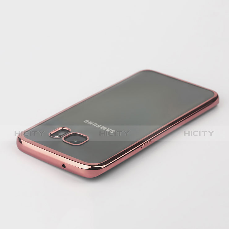 Samsung Galaxy S7 Edge G935F用ハイブリットバンパーケース クリア透明 プラスチック サムスン ローズゴールド