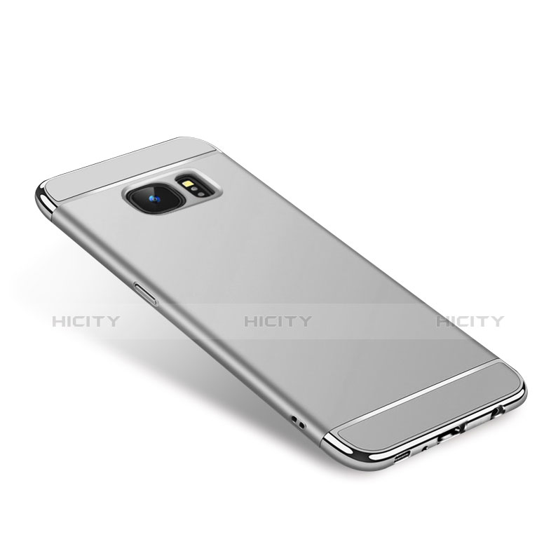 Samsung Galaxy S7 Edge G935F用ケース 高級感 手触り良い メタル兼プラスチック バンパー サムスン シルバー