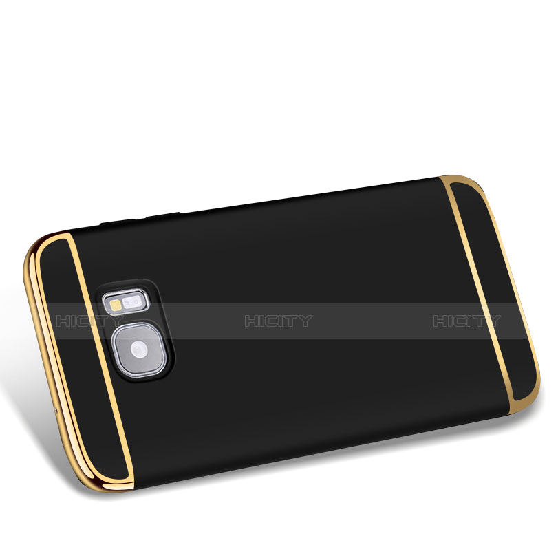 Samsung Galaxy S7 Edge G935F用ケース 高級感 手触り良い メタル兼プラスチック バンパー サムスン ブラック