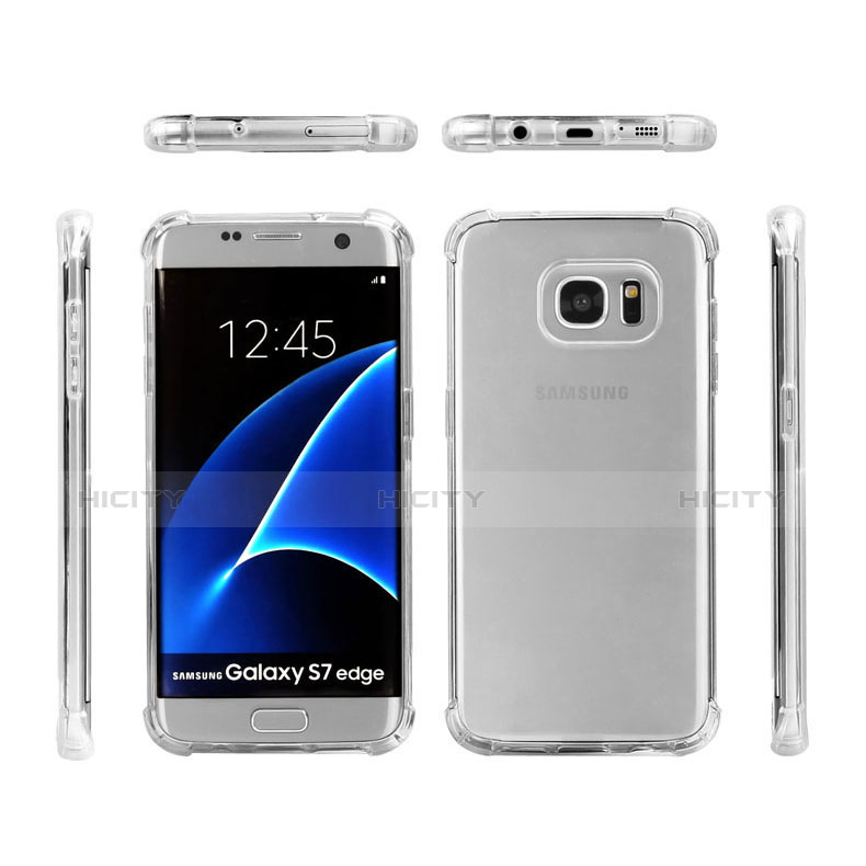 Samsung Galaxy S7 Edge G935F用極薄ソフトケース シリコンケース 耐衝撃 全面保護 クリア透明 T08 サムスン クリア
