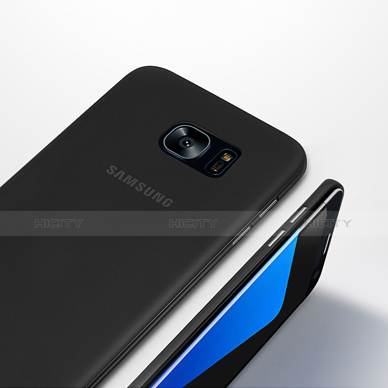 Samsung Galaxy S7 Edge G935F用極薄ケース クリア透明 プラスチック T01 サムスン ブラック