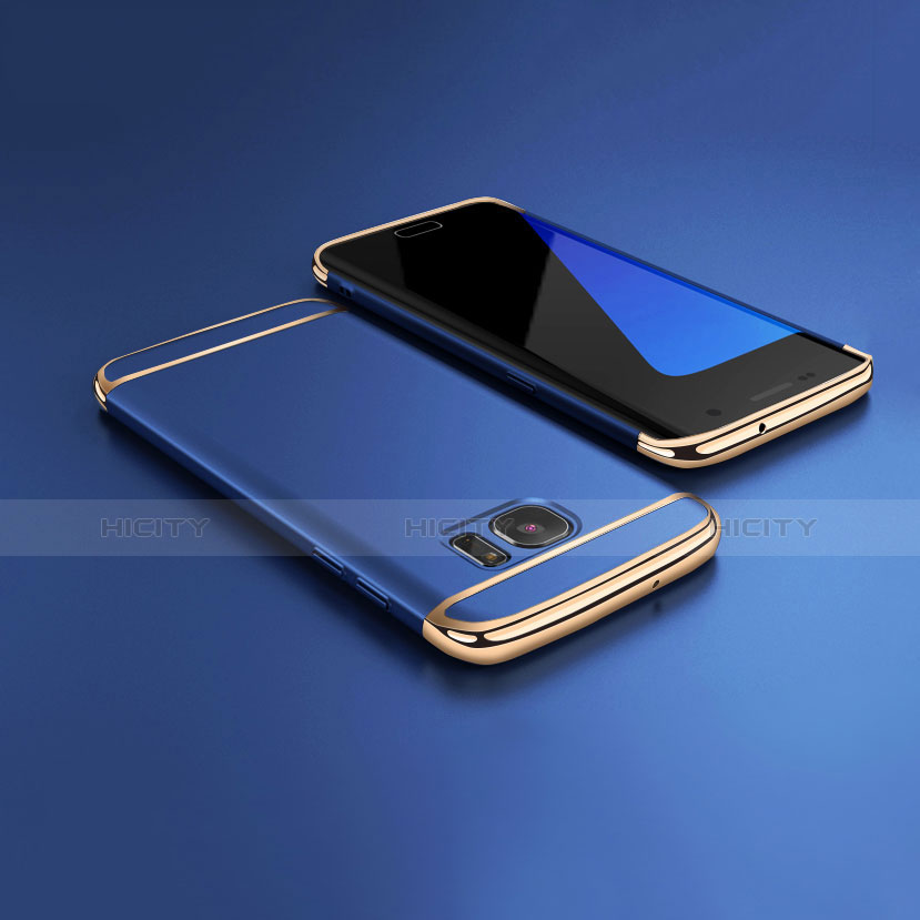 Samsung Galaxy S7 Edge G935F用ケース 高級感 手触り良い メタル兼プラスチック バンパー M02 サムスン ネイビー