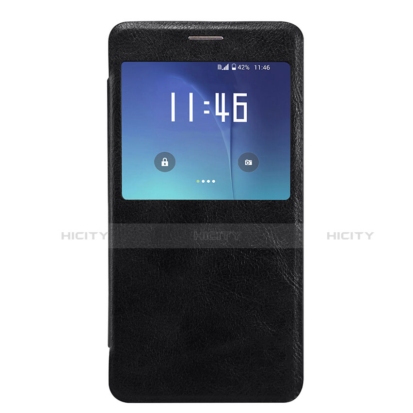 Samsung Galaxy S7 Edge G935F用手帳型 レザーケース スタンド U01 サムスン ブラック