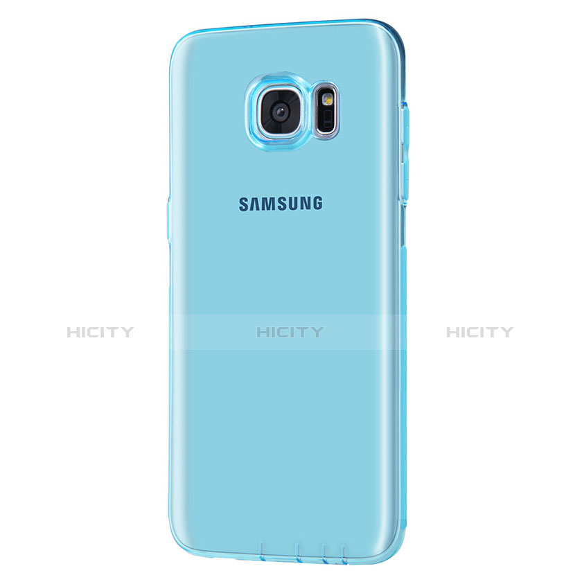 Samsung Galaxy S7 Edge G935F用極薄ソフトケース シリコンケース 耐衝撃 全面保護 クリア透明 T07 サムスン ネイビー