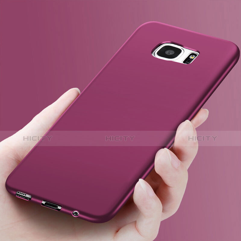 Samsung Galaxy S7 Edge G935F用極薄ソフトケース シリコンケース 耐衝撃 全面保護 R06 サムスン パープル