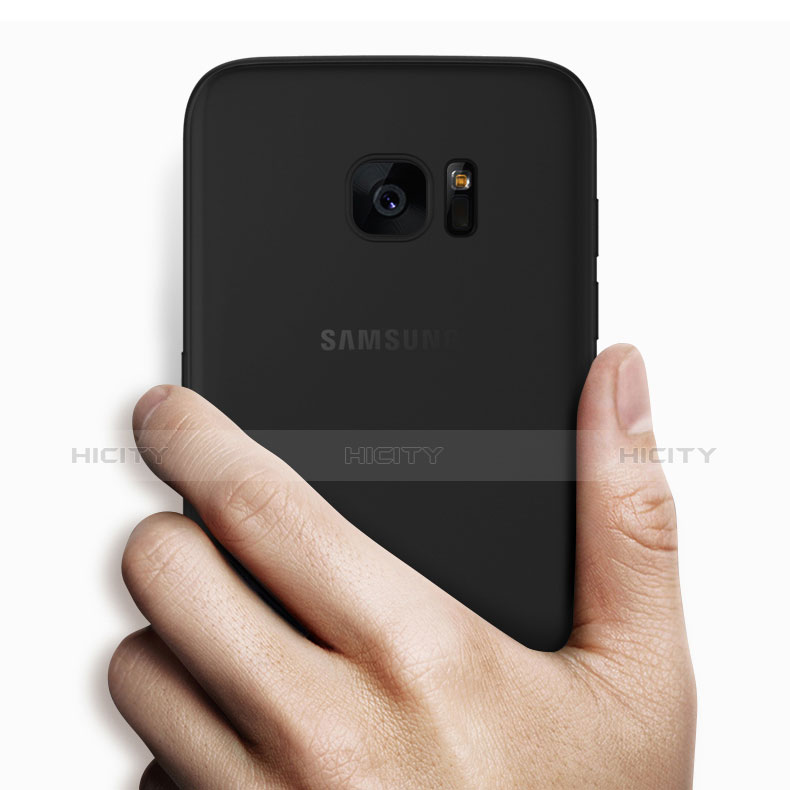 Samsung Galaxy S7 Edge G935F用シリコンケース ソフトタッチラバー 質感もマット サムスン ブラック