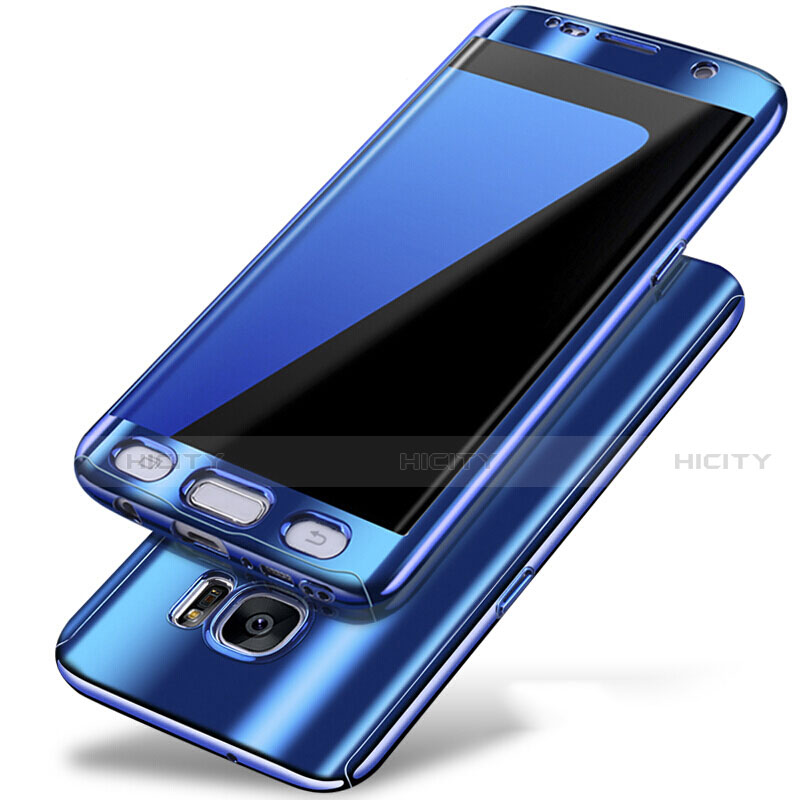 Samsung Galaxy S7 Edge G935F用ハードケース プラスチック 質感もマット 前面と背面 360度 フルカバー P01 サムスン ネイビー