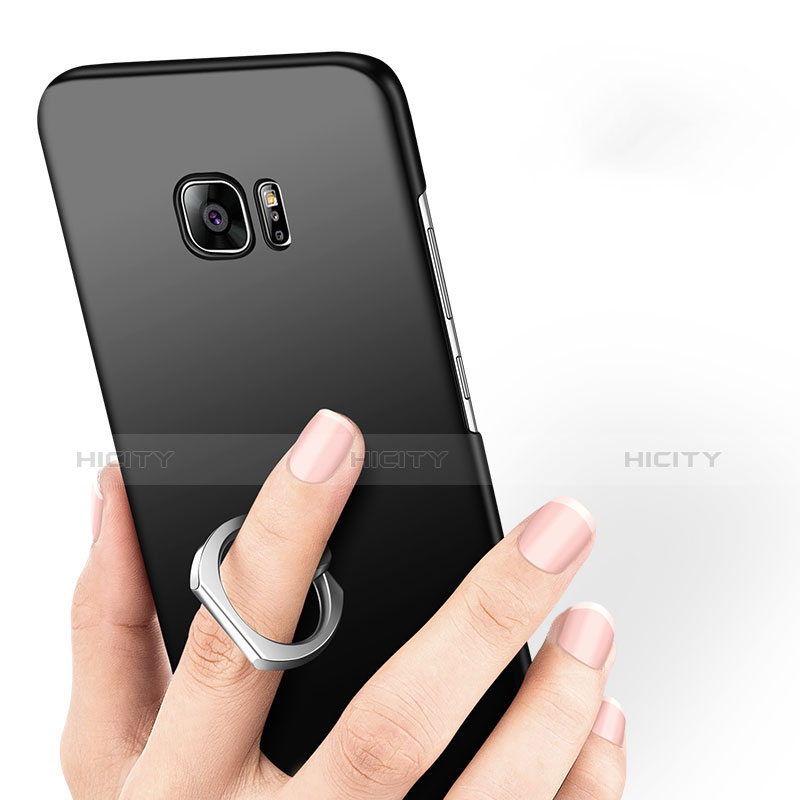 Samsung Galaxy S7 Edge G935F用ハードケース プラスチック 質感もマット アンド指輪 A01 サムスン 
