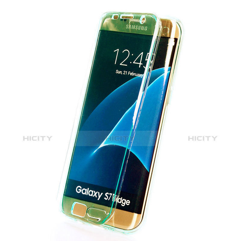 Samsung Galaxy S7 Edge G935F用ソフトケース フルカバー クリア透明 フリップ サムスン 