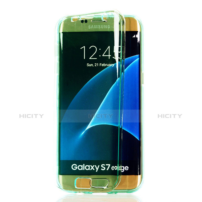 Samsung Galaxy S7 Edge G935F用ソフトケース フルカバー クリア透明 フリップ サムスン 